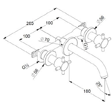 Смеситель KLUDI BOZZ 381450520 для раковины настенный встраиваемый со скрытой частью