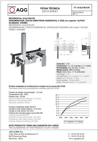 AQG Alpha, душевой комплект EC218 на 2 потребителя: с квадратным верхним душем 25х25 см и потолочным кронштейном 20 см, цвет черный матовый