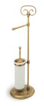 Stil Haus Idra, стойка: бумагодержатель + ерш керамический, цвет бронза - белая керамика