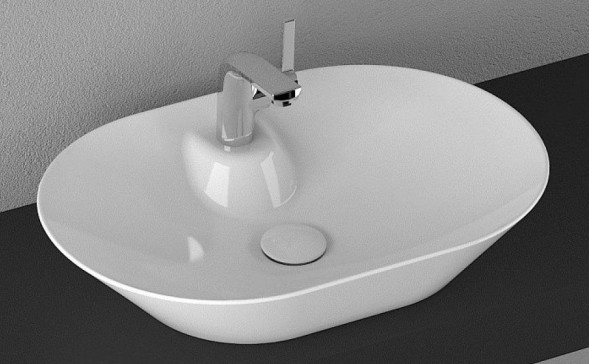 Раковина ISVEA SistemaY Soft накладная ШГВ 600*420*115 отверстия для смесителя 1 цвет белый 10SY51060