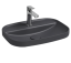 Раковина полувстраиваемая ISVEA Infinity 55 прямоугольная 55см, с отверстием под смеситель цвет антрацит матовый 10NF50055-2C