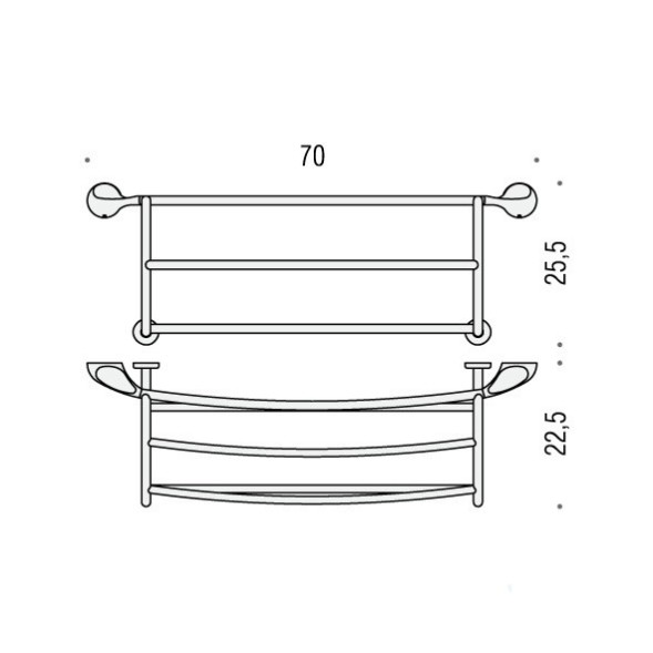 Полотенцедержатель COLOMBO DESIGN MELO B1287 Лесенка цвет хром