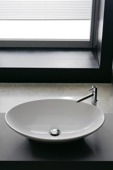 Раковина Scarabeo NECK накладная без перелива без отверстий цвет белый 8045