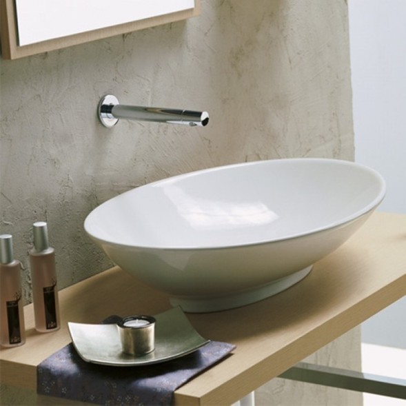 Раковина Scarabeo NECK накладная без перелива без отверстий цвет белый 8045