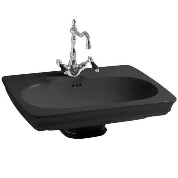 Раковина Artceram Civitas с пьедесталом с одним отверстием  цвет черный CIL001 03 00