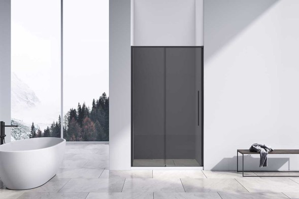 Vincea Душевая дверь Слим-Н (Slim-N) VDS-4SN130CGB, 1300, черный, стекло тонированное