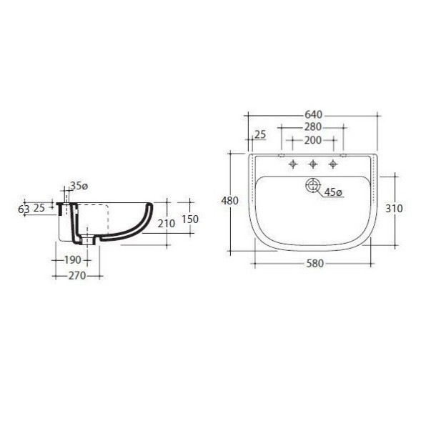 Раковина GALASSIA  NEmi 6003 полувстраиваемая с одним отверстием с переливом цвет белый глянцевый