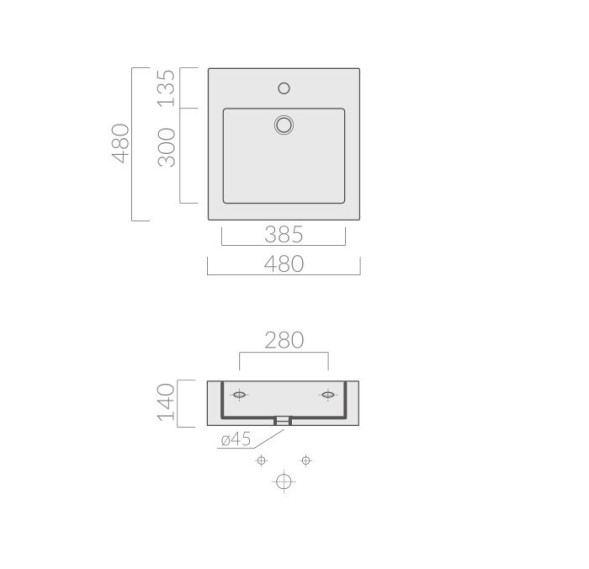 Раковина GALASSIA PLUS DESIGN 6022 накладная или подвесная с одним отверстием с переливом цвет белый глянцевый