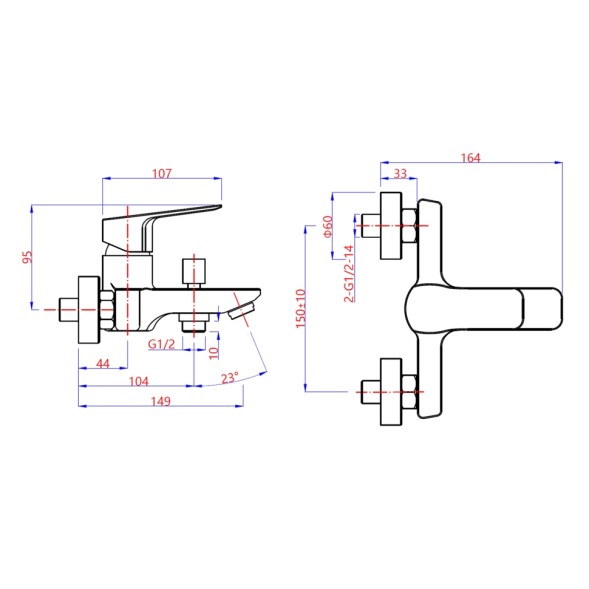 Paini P4YO111 Смеситель для ванны Вива Стайл , черный