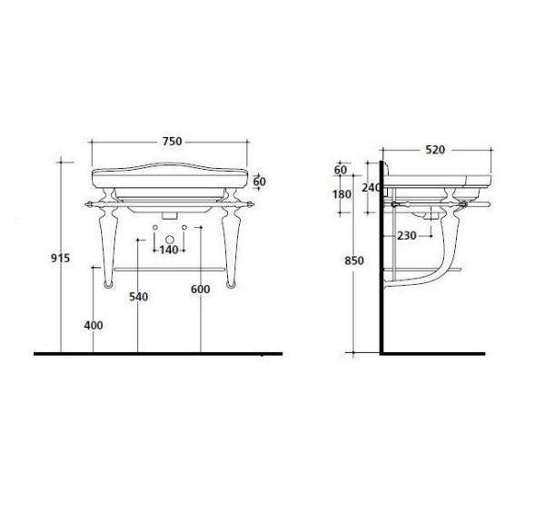 Консоль GALASSIA ETHOS 8460 подвесная цвет хром