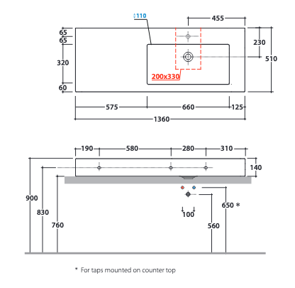 Раковина накладная GLOBO INCANTHO цвет белый IN136DABI
