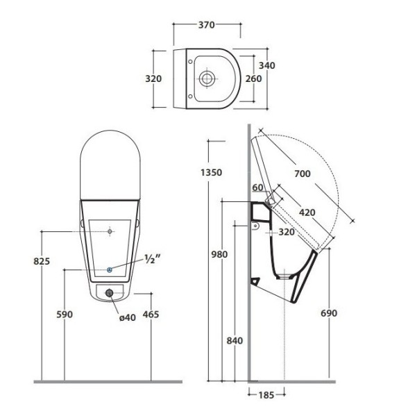Крышка для писсуара GLOBO FORTY3 с микролифтом цвет белый FO024