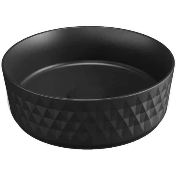 Раковина накладная ISVEA Davanti круглая 36см, без отверстия под смеситель цвет черный матовый 10NF67036-2N