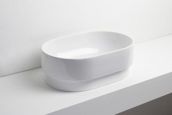 Раковина SIMAS PO-MO накладная или полувстраиваемая сверху без отверстий цвет белый PO02