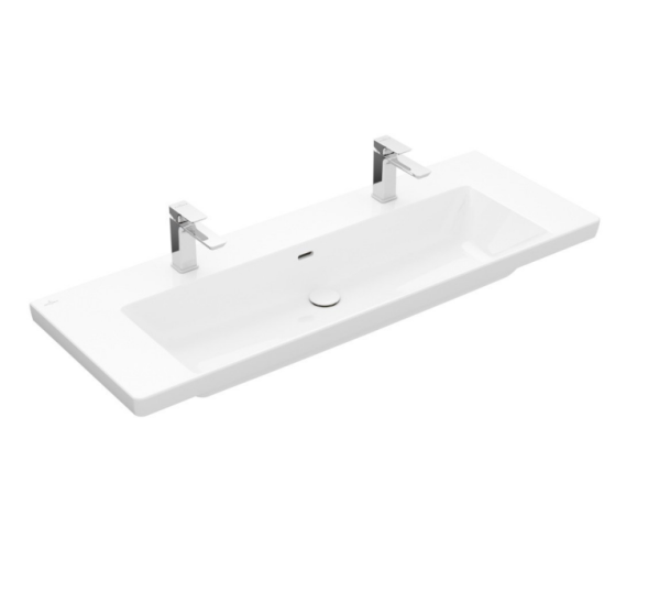 Villeroy&amp;Boch Раковина, Subway 3.0, шгв 1300*475*120, отверстия для смесителя-1 сквозное, 2 промаркированных, цвет-альпийский белый 4A70D501