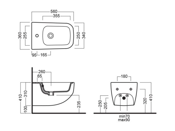 Унитаз HATRIA NEXT A0Y1F108 подвесной безободковый цвет антрацит