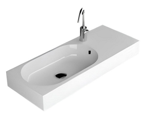 Раковина HATRIA AREA YXEQ01 накладная с одним отверстием с переливом цвет белый