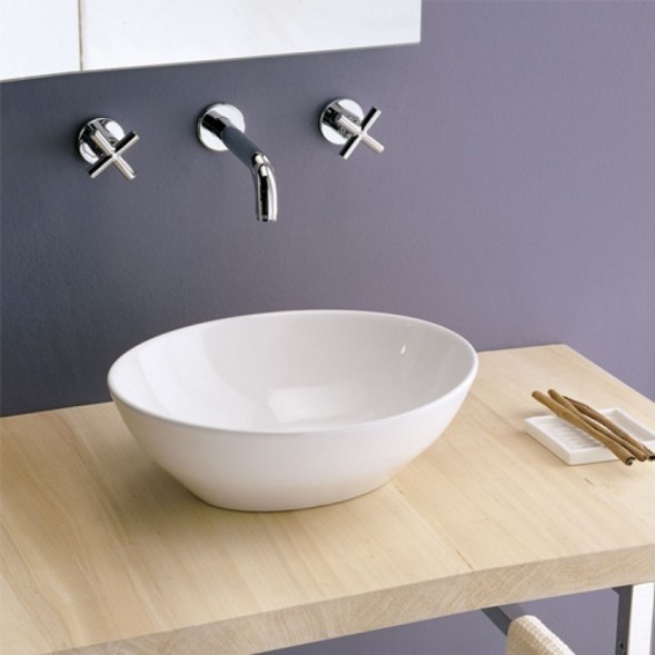 Раковина Scarabeo OVO накладная без перелива без отверстий цвет белый 8011