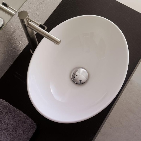 Раковина Scarabeo OVO накладная без перелива без отверстий цвет белый 8011