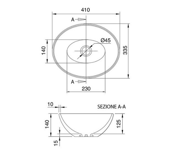 Раковина Scarabeo OVO накладная без перелива без отверстий цвет белый 8011
