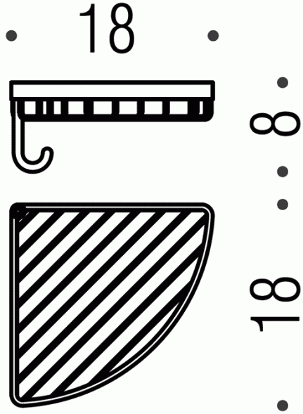 Полочка корзинка COLOMBO DESIGN ANGOLARI B9602 настенная цвет хром