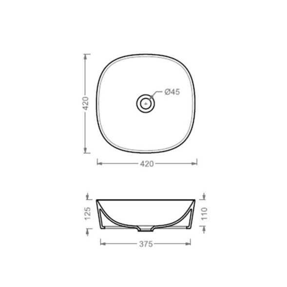 Раковина Artceram Ghost  накладная без отверстий  цвет белый/декор el moro GHL001 01 90