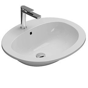 Раковина GLOBO LAVARREDO встраиваемая сверху с одним отверстием Maiori цвет белый VA016BI