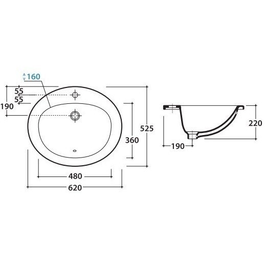 Раковина GLOBO LAVARREDO встраиваемая сверху с одним отверстием Maiori цвет белый VA016BI