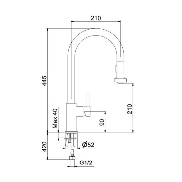Смеситель для кухни Webert Sidney SY940302345, никель
