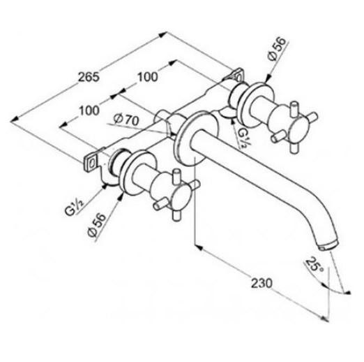 Смеситель KLUDI BOZZ 381460520 для раковины настенный встраиваемый со скрытой частью