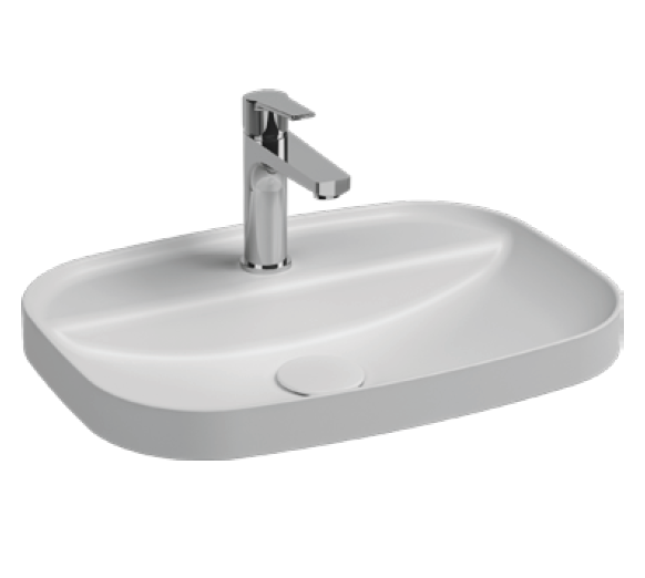 Раковина полувстраиваемая ISVEA Infinity 55 прямоугольная 55см, с отверстием под смеситель цвет белый матовый 10NF50055-2L