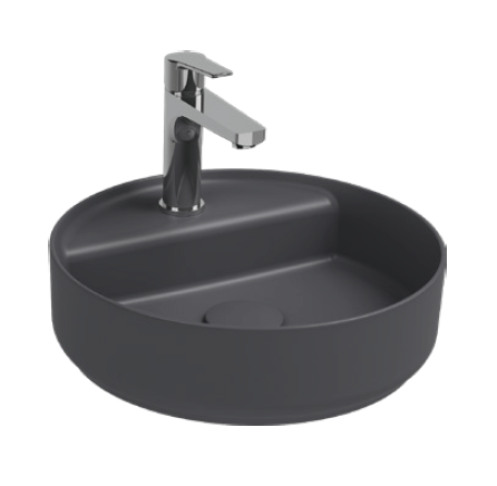 Раковина накладная ISVEA Infinity 42 круглая 42см, с отверстием под смеситель цвет антрацит матовый 10NF65042-2C