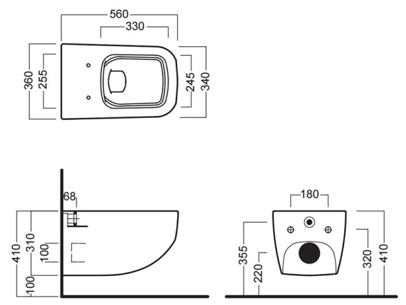 Унитаз HATRIA NEXT A0Y1F125 подвесной безободковый цвет белый матовый