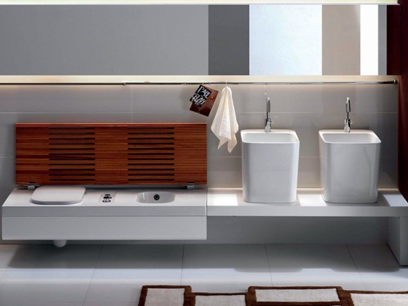 Раковина HATRIA G-FULL YXG801 накладная с одним отверстием с переливом цвет белый