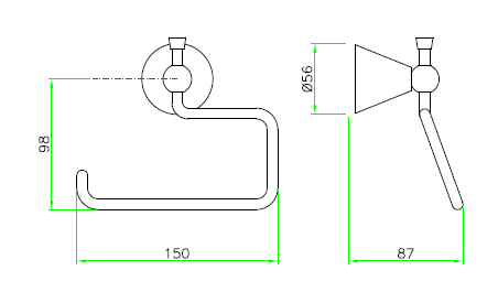 Nicolazzi Бумагодержатель шгв 150*87*126 4892 CR цвет хром