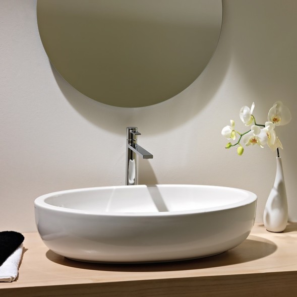 Раковина Scarabeo PLANET накладная без перелива без отверстий цвет белый 8111