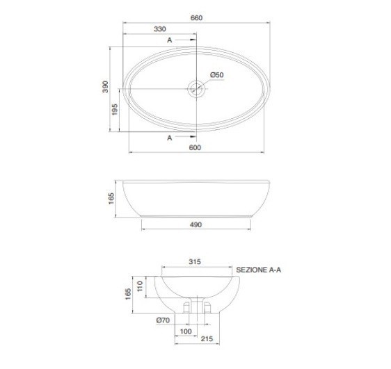 Раковина Scarabeo PLANET накладная без перелива без отверстий цвет белый 8111
