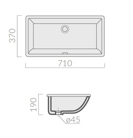 Раковина GALASSIA 2036 встраиваемая снизу, белая