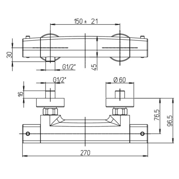 Paini 09YO511TH Смеситель для душа Нове с термостатом, черный