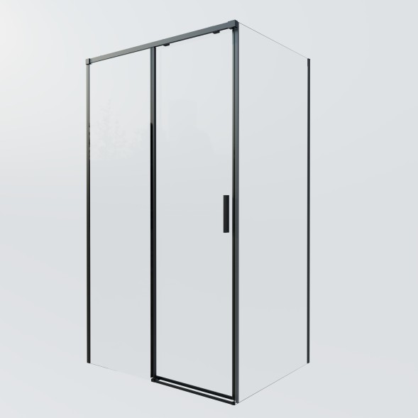 Vincea Душевой уголок Софт 2 (Soft 2) VSR-3SO29011CLB, 1100*900, черный, стекло прозрачное