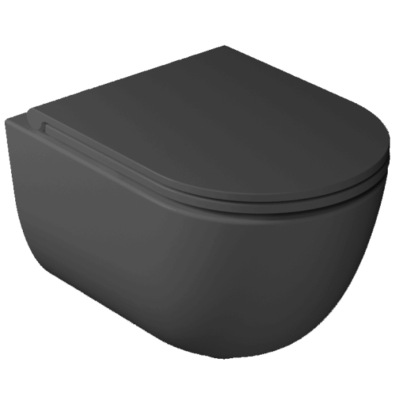 Унитаз GALASSIA Dream 7334 NEMT подвесной, безободковый RIM, черный матовый