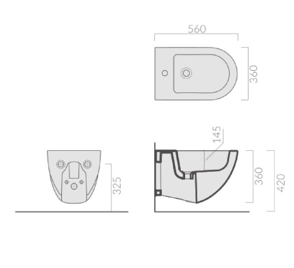 Биде GALASSIA Dream 7313 MT подвесное с одним отверстием цвет белый матовый