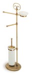 Stil Haus Idra, стойка: мыльница + полотенцедерж. + бумагодерж. + ерш, цвет бронза - белая керамика