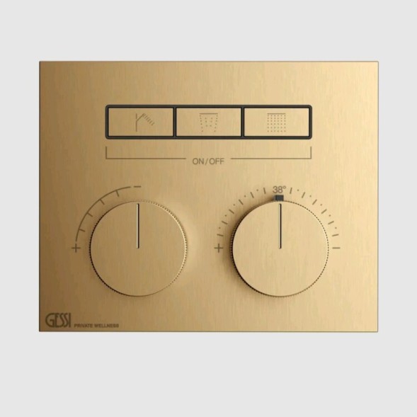 Gessi Смеситель для душа, HI FI Compact, на 3 потребителя, цвет брашированная теплая бронза  63006#726