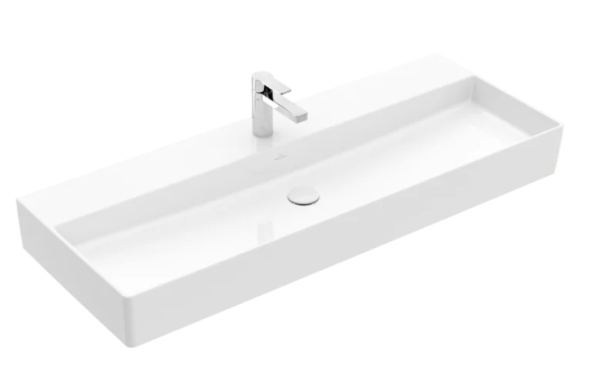 Villeroy&amp;Boch Раковина, Memento 2.0, шгв 1200*470*135, отверстия для смесителя-1 сквозное, 2 промаркированных, CeramicPlus, цвет-альпийский белый 4A22CLR1