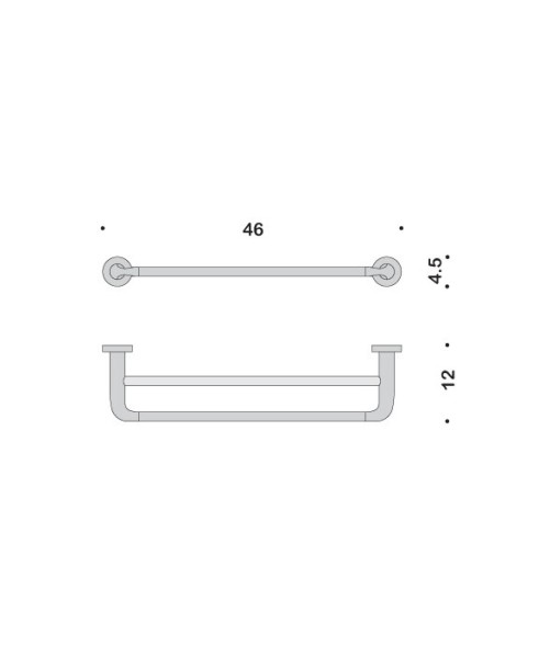 Полотенцедержатель COLOMBO DESIGN BASIC B2788 широкий двойной цвет хром