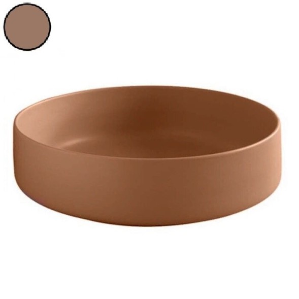 Раковина Artceram Cognac Quadro  накладная без отверстий  цвет Brown tortora COL002 40 00