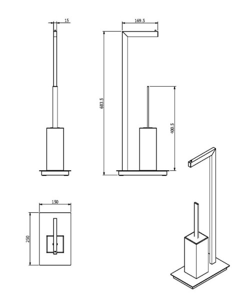 Стойка LANGBERGER ALSTER 70481 напольная цвет хром