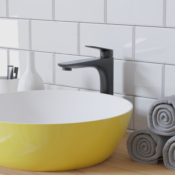 Paini LAYO205LL Смеситель для раковины Лагуна высокий, черный