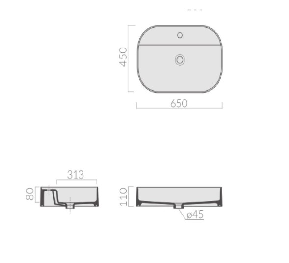 Раковина GALASSIA SMART B 7400ON накладная с одним отверстием без перелива цвет синий